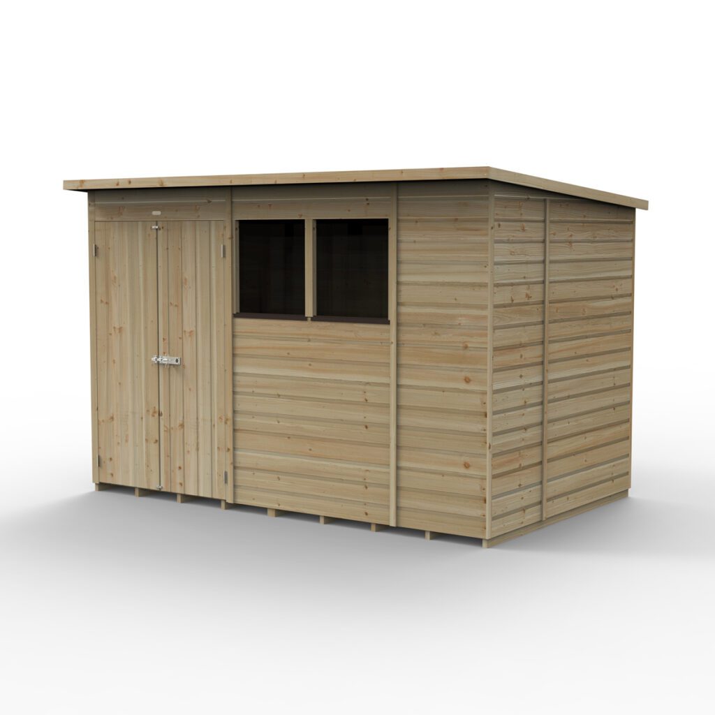 Beckwood 10×6 Pent Shed – 2 Windows – Double Door with Installation 5013053203972 2